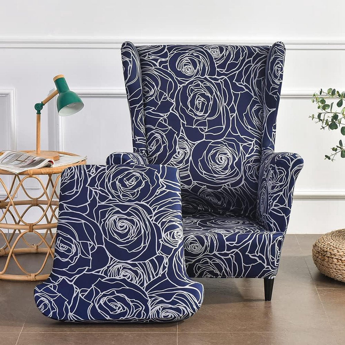 Printed Wingback Chair Slipcovers - Armchair Covers for Living Room
