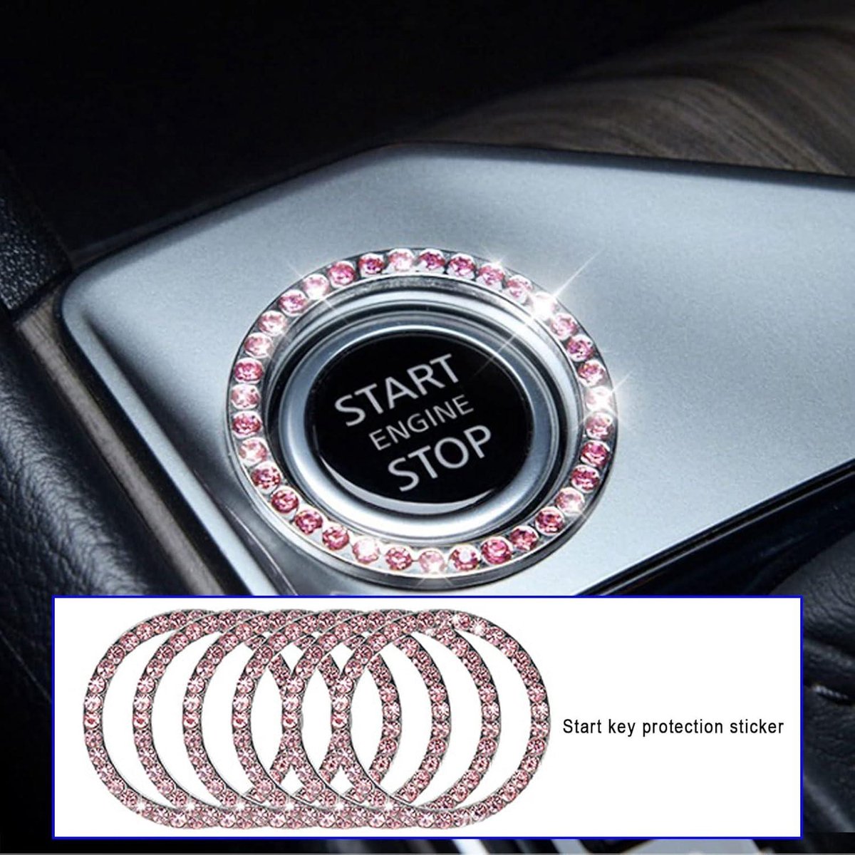 Bling Auto-accessoires Interieur - 20 Stuks voor Vrouwen - Glitter Telefoonhouder - Ontstekingsring - Autohaak Auto Accessoires