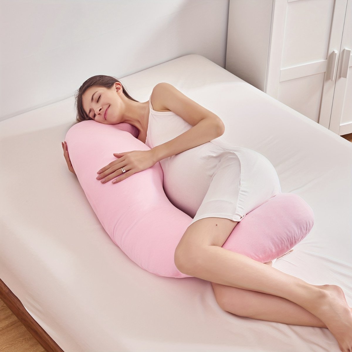 Pregnancy Pillow - Side Sleeper Pillow - Body Pillow - Zwangerschapskussen - Moederschapskussen - Mother - Pink