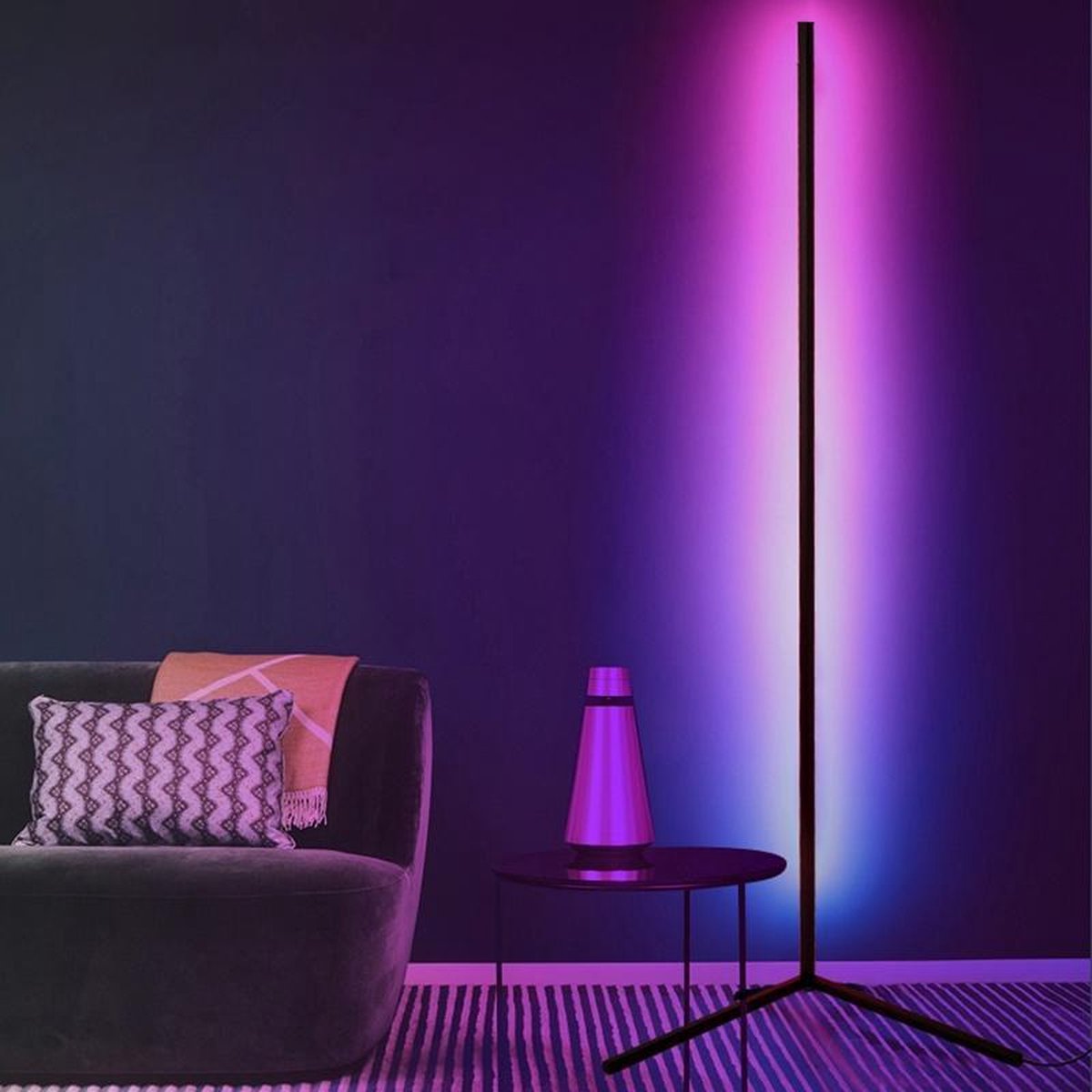 Modern LED floor lamp with RGB and remote control