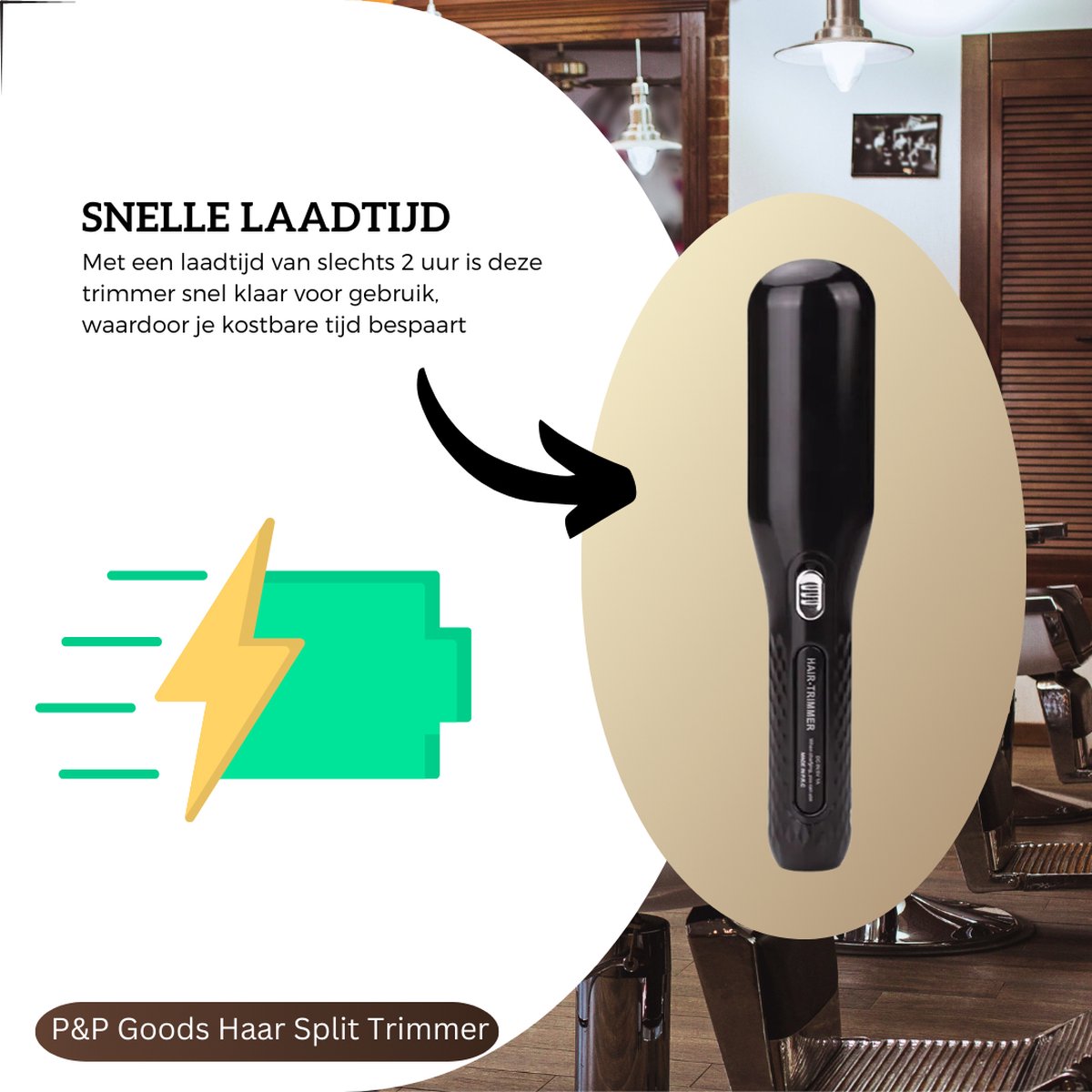 P&P Goods® Hair Split Trimmer - Hair care - For damaged hair - Electric - Split ends - Black