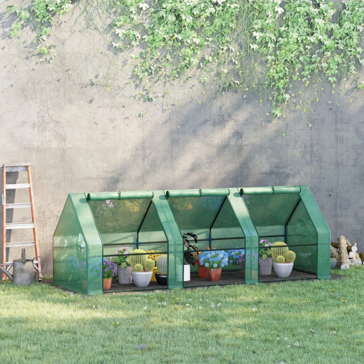 Tunnelkas - Tuinkas - Kweekkas - Broeikas - Kweektent - Kas - 270 x 90 x 90 cm - Groen