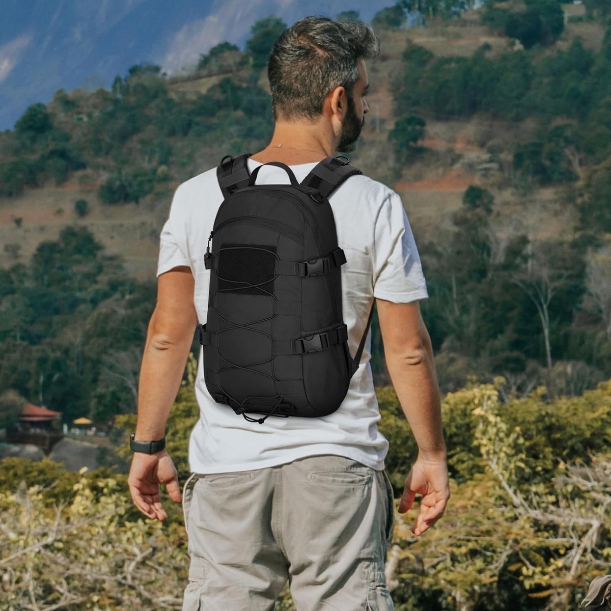 Tactical backpack, 25 liter, 1000D nylon, tactical daypack, army, hiking backpack, Molle combat backpack, water repellent, for men and women, college, travel, sports, outdoor, climbing,