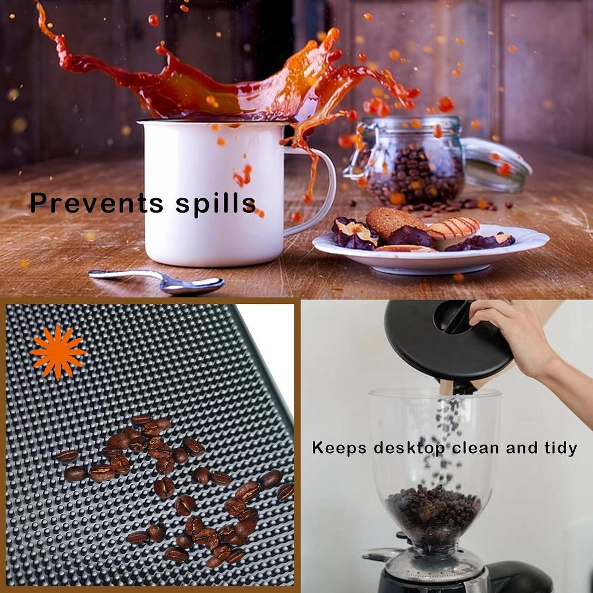 Antislip siliconenmat voor koffiezetapparaat - accessoires voor volautomatische koffiemachine - sapcentrifuge onderlegger - gestabiliseerd - beschermt tafelbladen