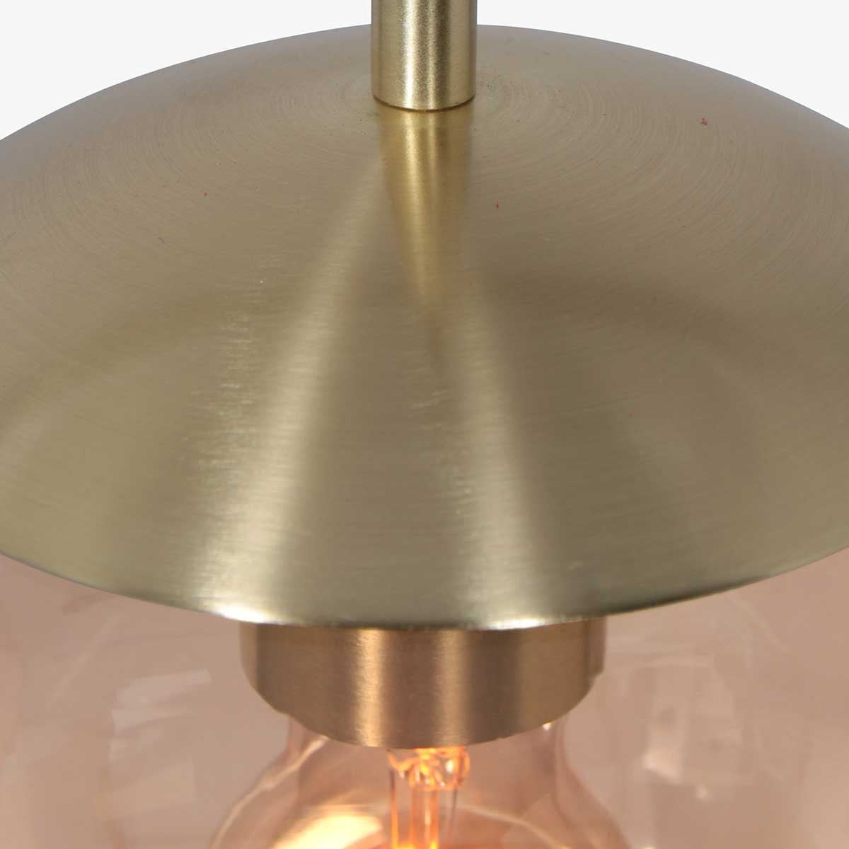 Hanging lamp glass sphere | 1 light | amber / gold / black | glass / metal | Ø 30 cm | height adjustable up to 170 cm | dining room / dining table lamp | modern / atmospheric design