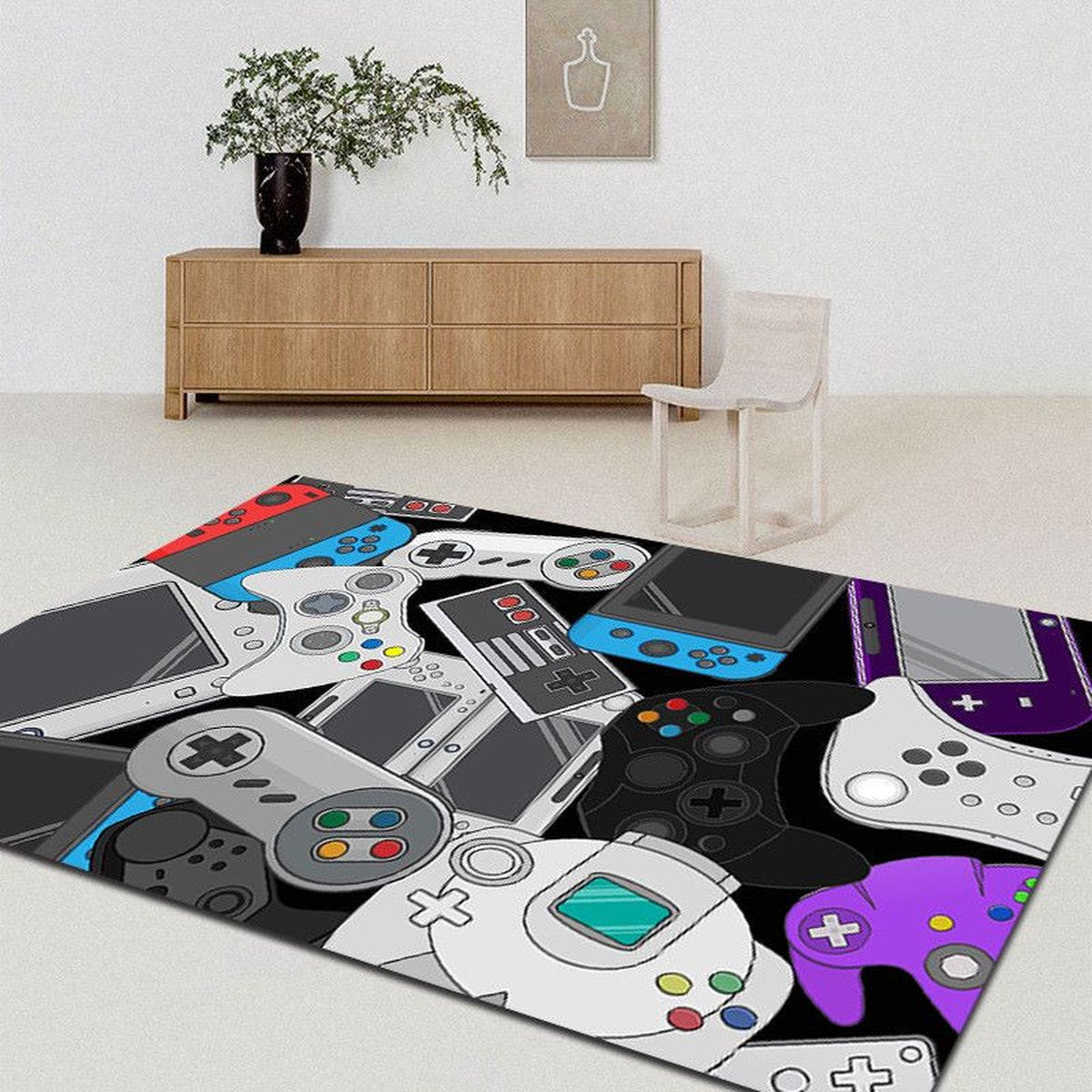 Gaming vloerkleed 100x150cm - Gameconsole design - Ideaal voor de gamekamer, kinderkamer & woonkamer