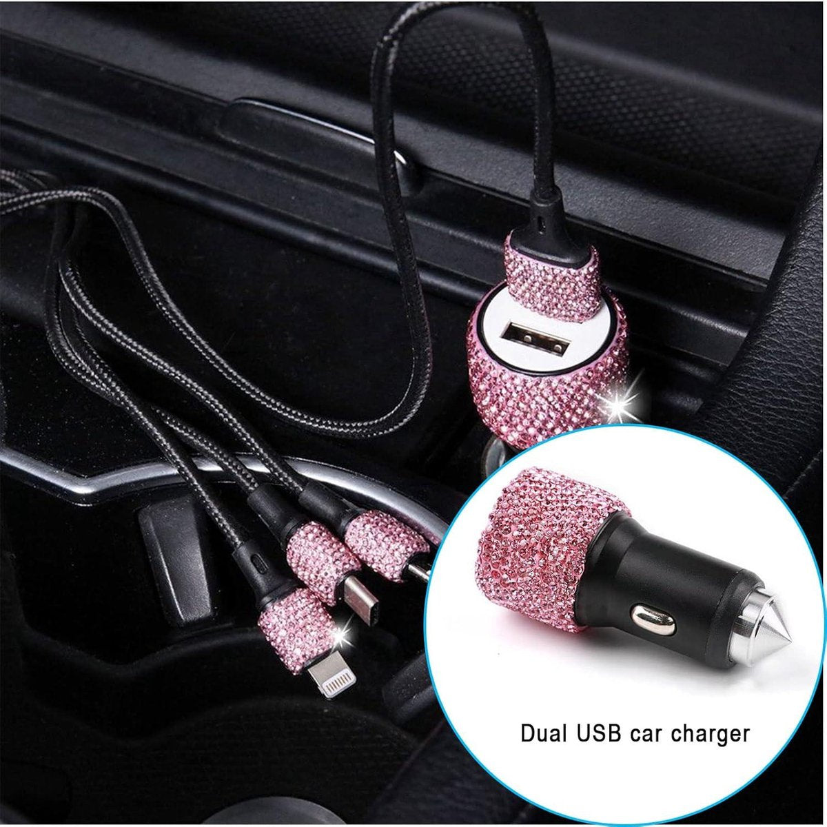 Bling Auto-accessoires Interieur - 20 Stuks voor Vrouwen - Glitter Telefoonhouder - Ontstekingsring - Autohaak Auto Accessoires