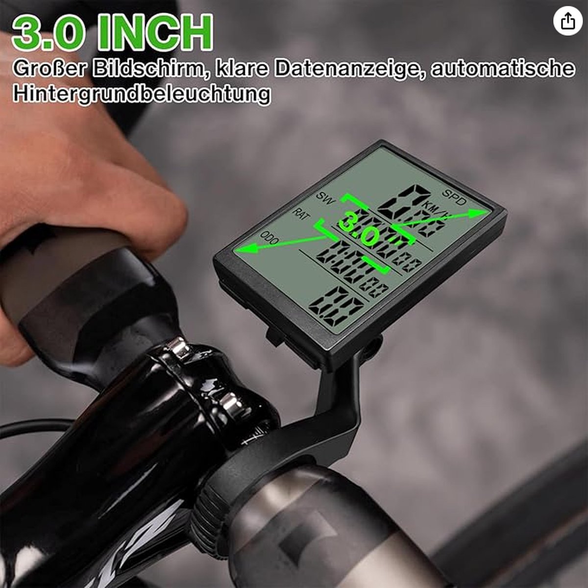 Fiets Kilometerteller - Fietscomputer - Snelheidsmeter - Draadloos - Waterdicht - Fietsaccessoires - LCD-scherm - Stopwatch - Eenvoudige Installatie - 31 Functies - Universeel - Zwart