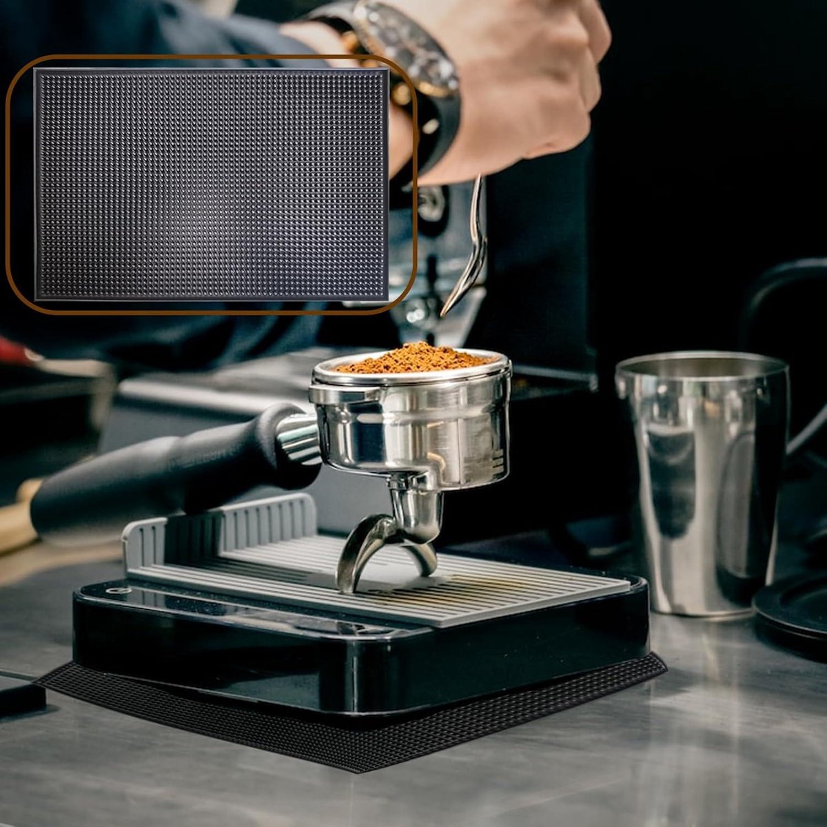 Antislip siliconenmat voor koffiezetapparaat - accessoires voor volautomatische koffiemachine - sapcentrifuge onderlegger - gestabiliseerd - beschermt tafelbladen
