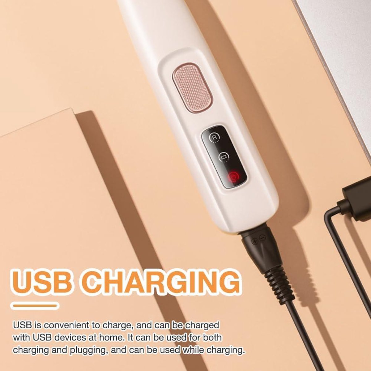 Professional dog and cat clipper - trimmer for paws, eyes, ears, face and rump with LED - USB rechargeable Dog clipper thick coat