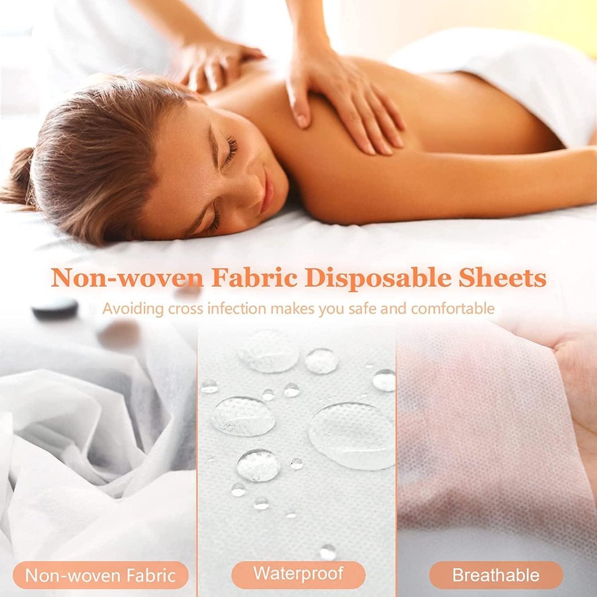 Non-woven Waterdicht-oliebestendig Wegwerp Bed Sheet voor Schoonheidssalon SPA - Tattoo Massage Tafel - 80x180cm - 20st