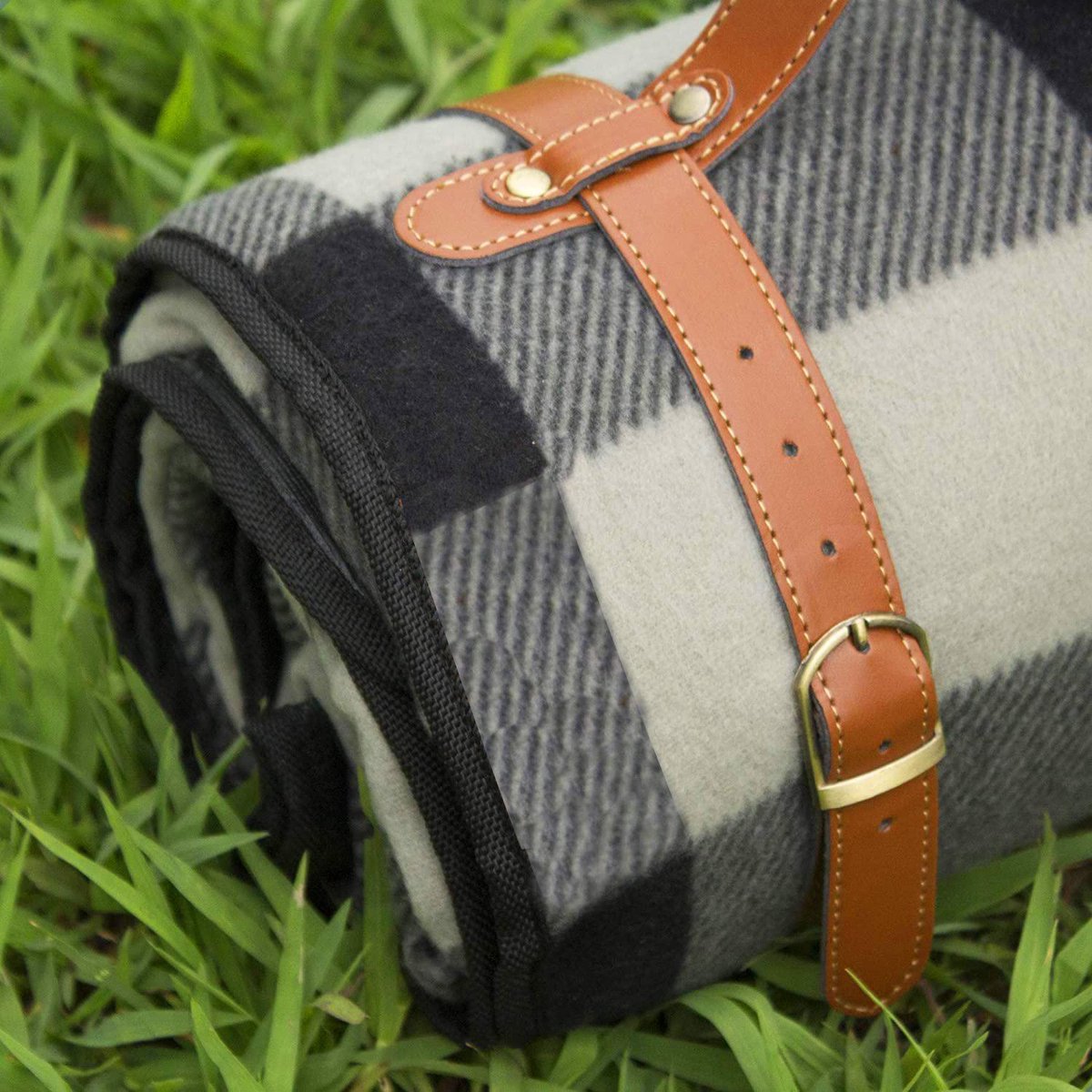 Sam's Home XXL Picknickkleed - Waterdicht - 200 x 200 cm - Lederen houder - Buitenkleed