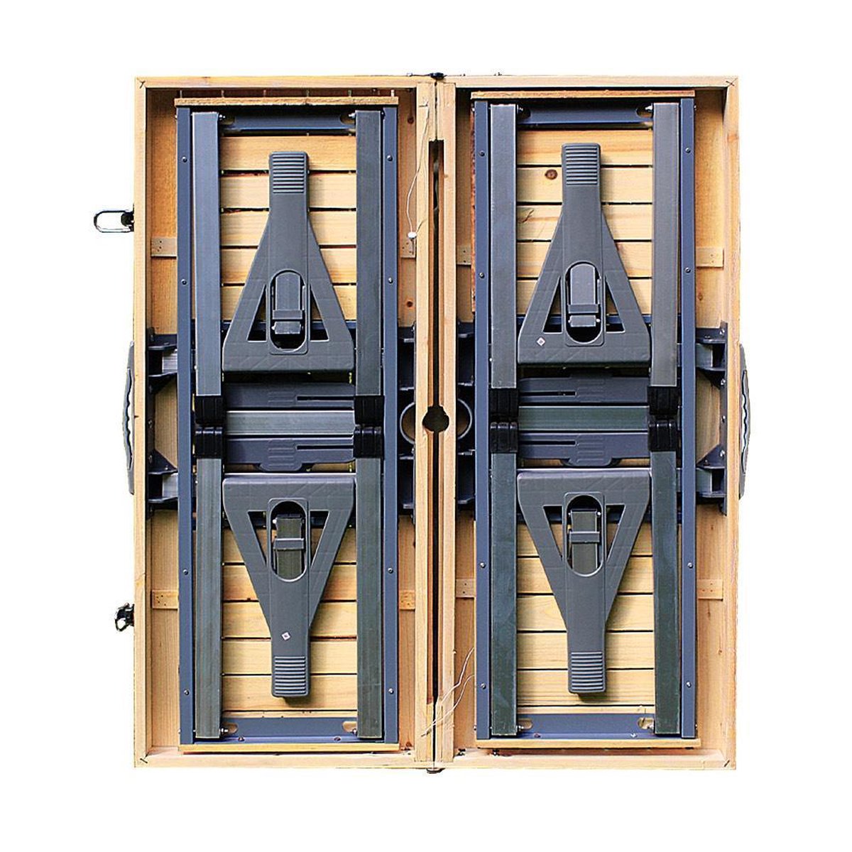 Deuba Picknicktafel Campingtafel - opvouwbaar voor 4 personen - hout en aluminium