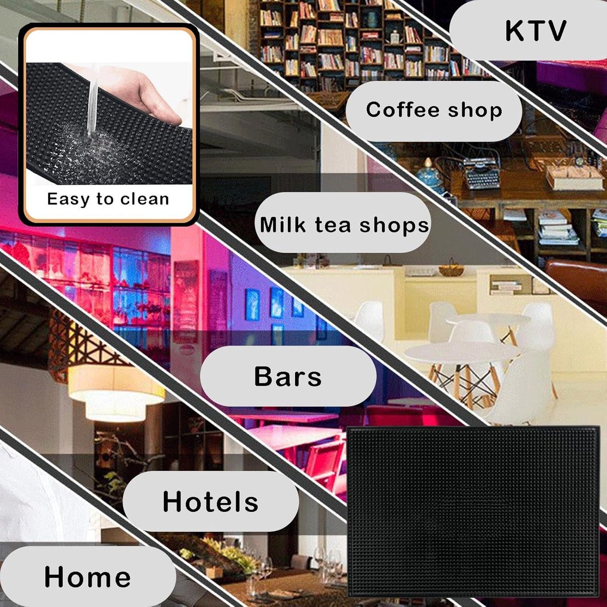 Antislip siliconenmat voor koffiezetapparaat - accessoires voor volautomatische koffiemachine - sapcentrifuge onderlegger - gestabiliseerd - beschermt tafelbladen