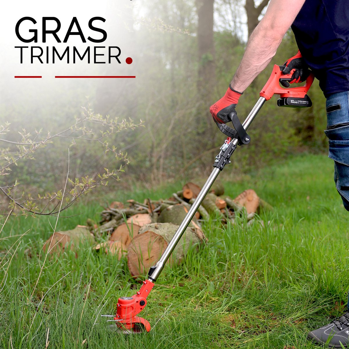 TGT500W-Premium - Grastrimmer - Bosmaaier - Grasmaaier - Op Wielen - Draadloos Met 2x Accu