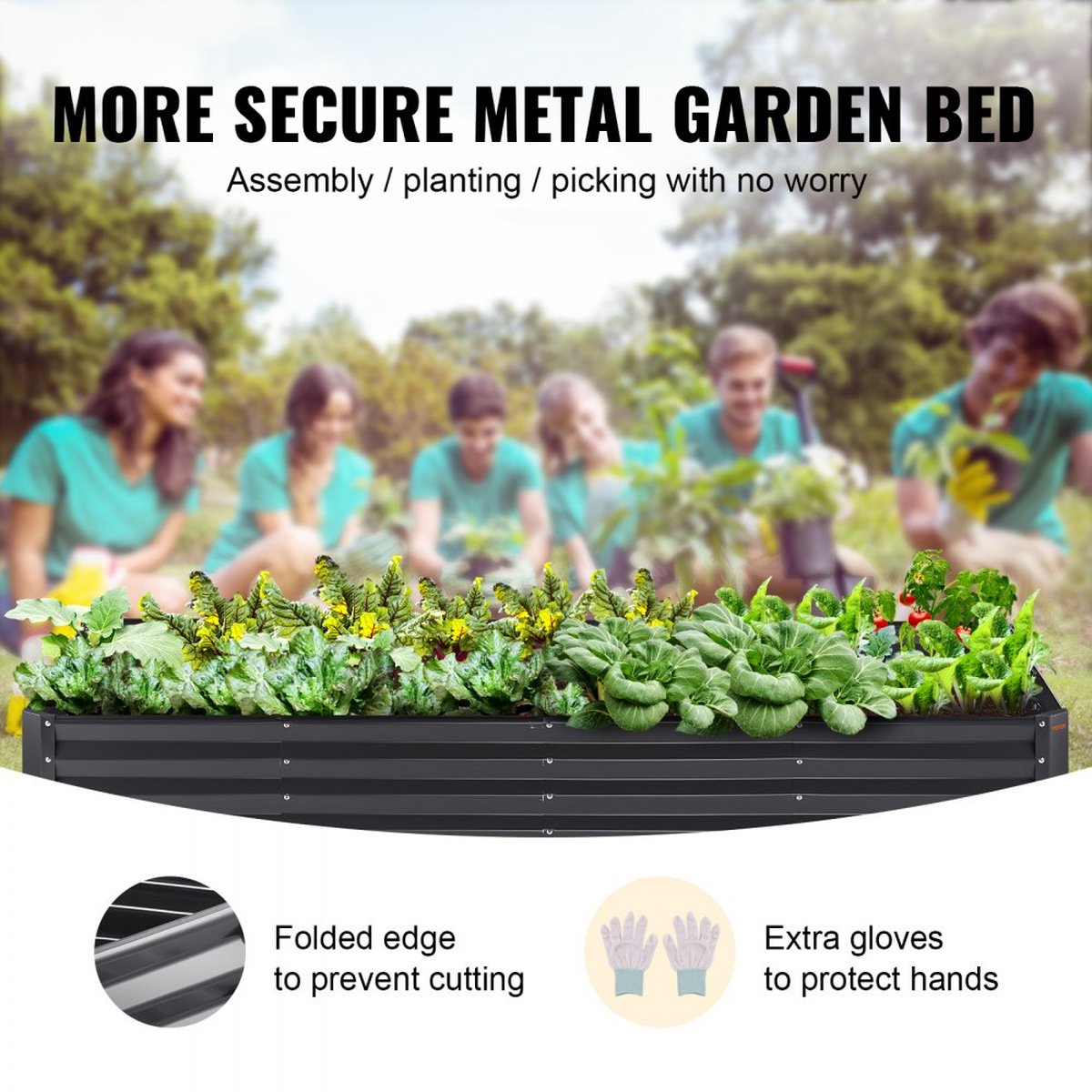 Verhoogde bloembak plantenbak tuin plantenbak terras moestuin tuinbed plantenbak donkergrijs 240x120x30cm gegalvaniseerd metaal ideaal voor het kweken van groenten fruit kruiden etc.