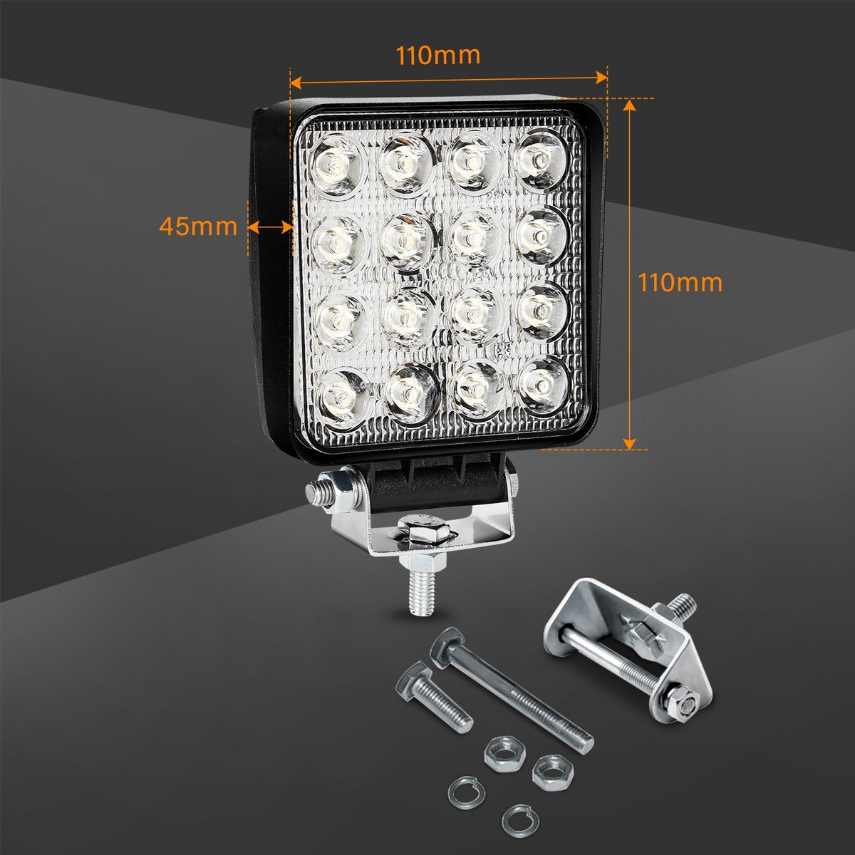 6x Led werklamp 48 Watt - Worklight - werkverlichting - veel licht - auto - bus - achteruitrijverlichting - extra led koplamp voor offroad 12 V 24 V koplamp IP67-waterdicht, achteruitrijlicht voor tractor, auto graafmachine, SUV, UTV, ATV