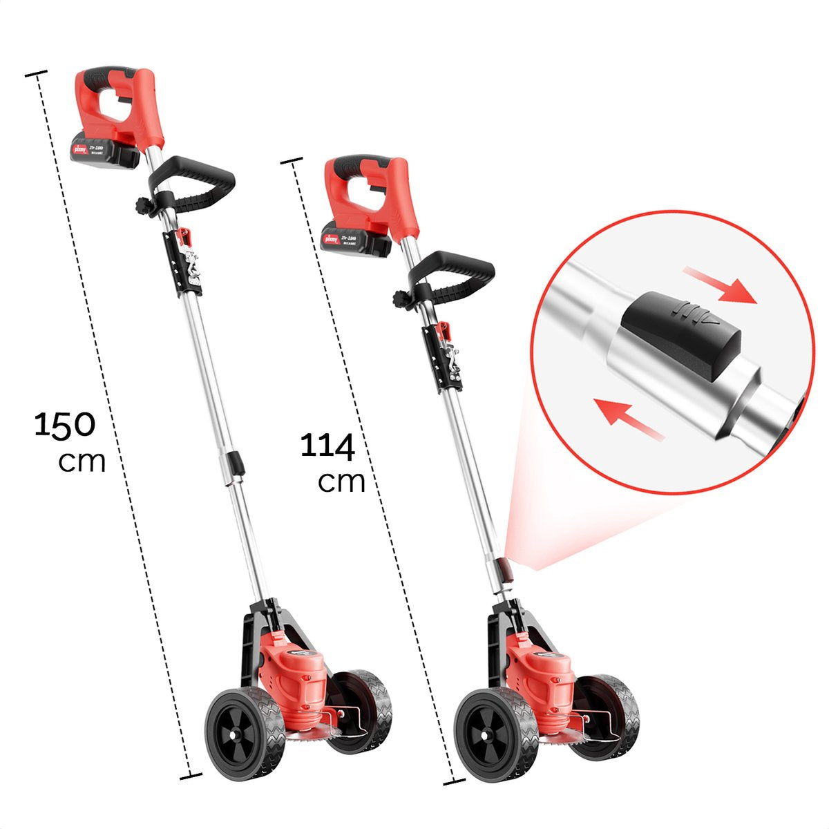 TGT500W-Premium - Grastrimmer - Bosmaaier - Op Wielen - Draadloos Met 2x Accu