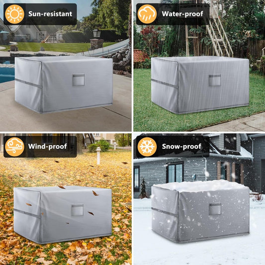Tuinmeubelhoezen, waterdichte tuinmeubelhoes, 150 x 90 x 75 cm, terrastafelhoezen, 420D heavy-duty Oxford-stof, rotanmeubelhoes, winddicht, anti-uv, voor terras, buiten, grijs