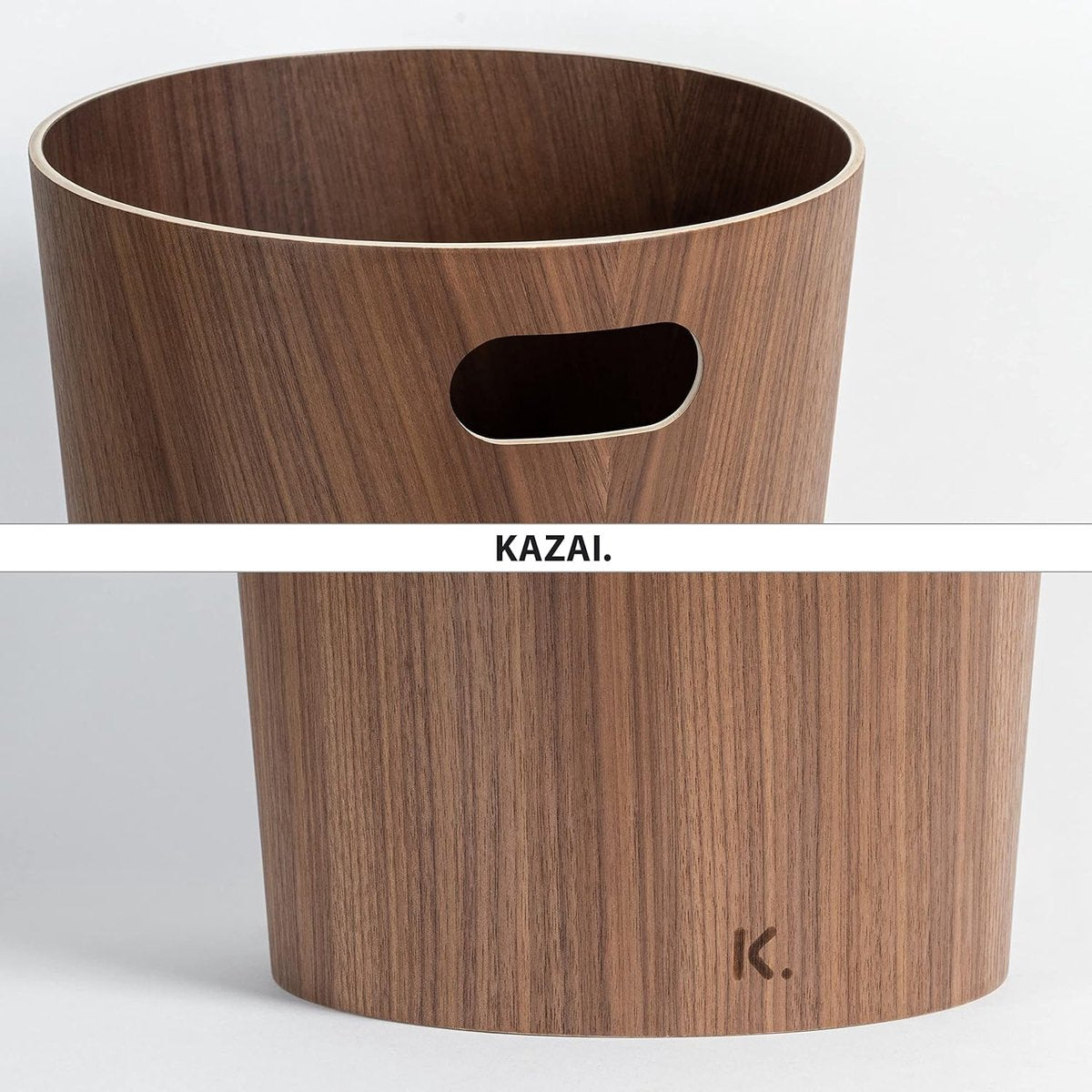 Real Wood Waste Bin Börje | Modern Wooden Dustbin for Office, Kids Room, Bedroom etc. | Walnut