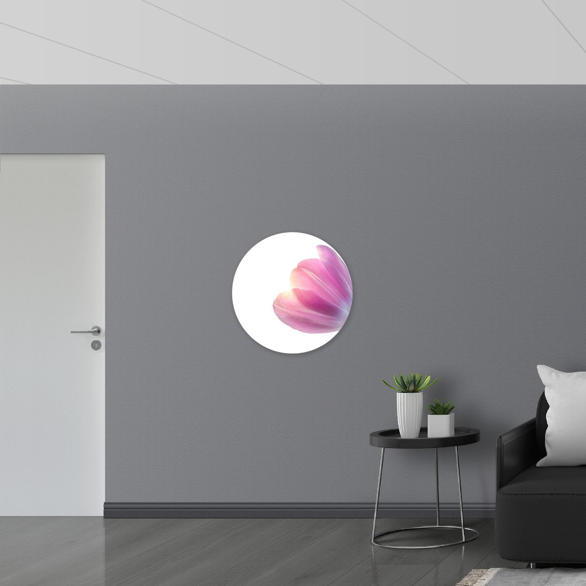 Wall Decal Circle - Flower - Sun - Purple - 70x70 cm Photo on Wall Decal