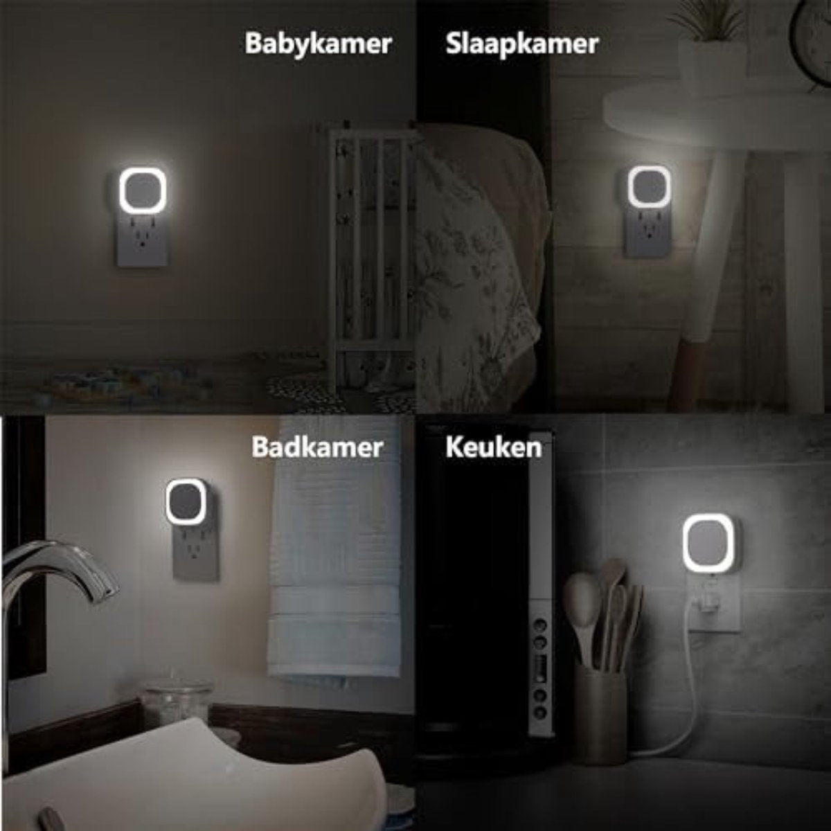 Night Light Kids Socket - Night Light Socket - Night Light Kids Boy - Night Light Kids Girl - White
