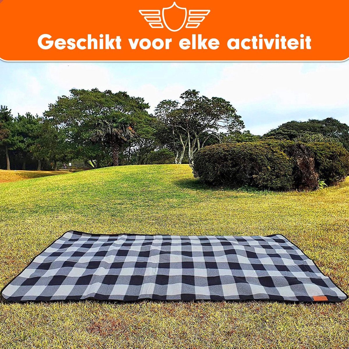 Sam's Home XXL Picknickkleed - Waterdicht - 200 x 200 cm - Lederen houder - Buitenkleed