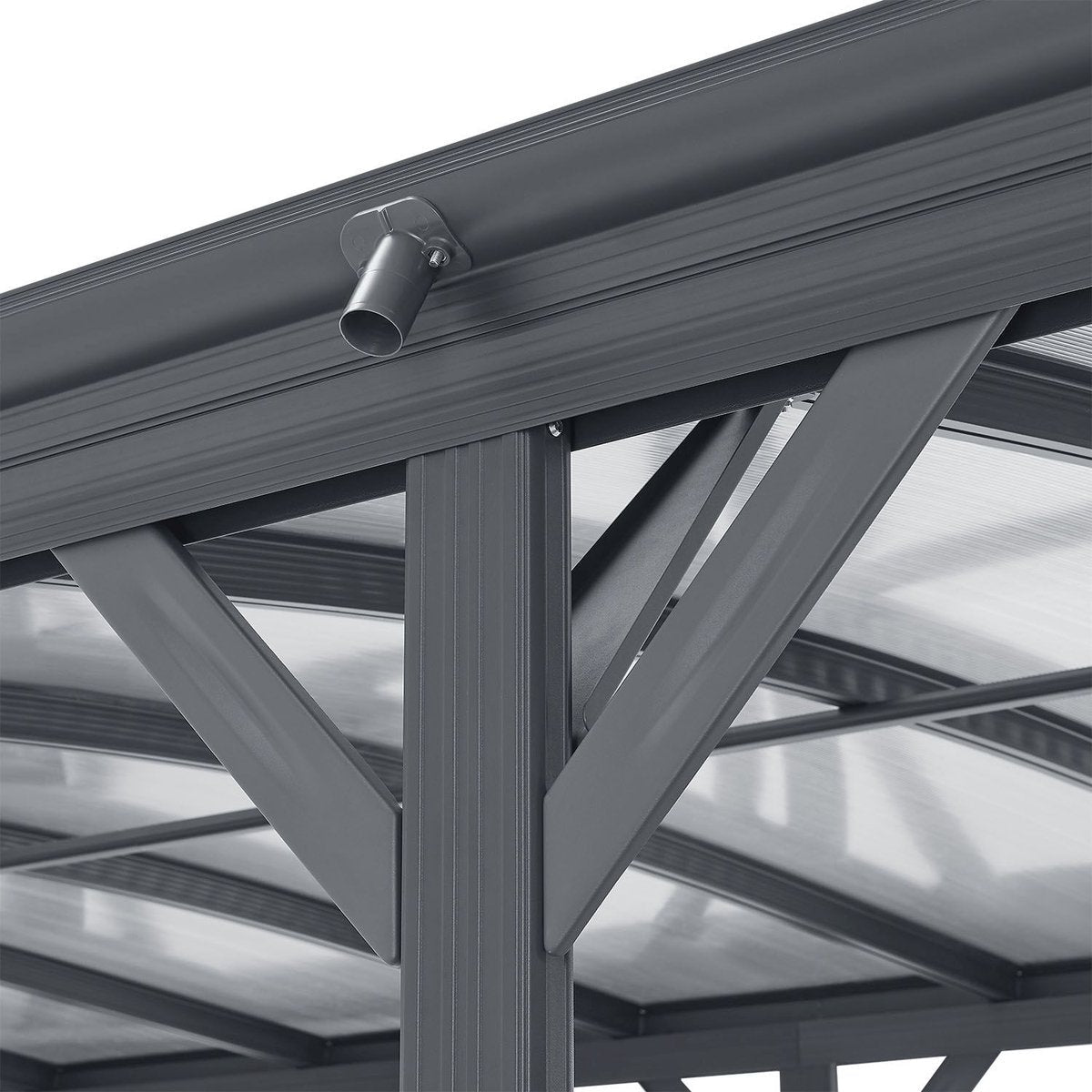 Terrasoverkapping / Carport - Boogdak - 5 x 3 m - Donkergrijs