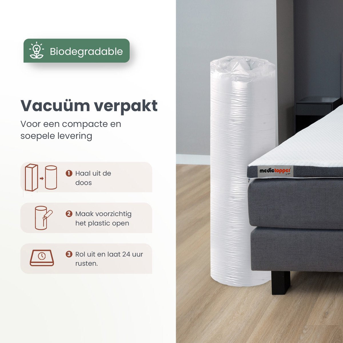 Medic Topper - Topper Matras 180x200 cm - Luxe Topdekmatras met Verkoelende Gel en Traagschuim voor Ultiem Slaapcomfort en Rugpijnverlichting - Ideaal als Matrasbeschermer voor elke Slaapkamer - Topper 180 x 200 x 7 cm