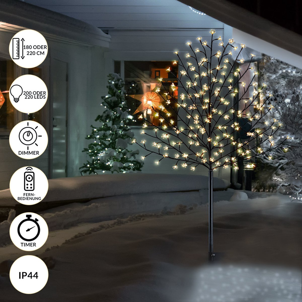 Christmas blossom tree light branch - 220 cm - 220 LEDs - For indoor or outdoor use