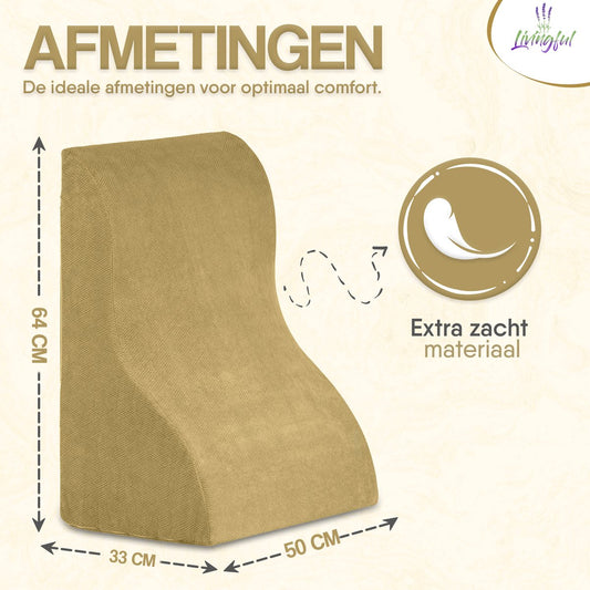 Premium Livingful Triangular Wedge Pillow • Reading Pillow for Bed and Sofa • Memory Foam Incline Pillow System For Legs And Back Support Pillow • Acid Reflux • Anti-Snoring Heartburn • Perfect for Relaxing, Gaming or Watching TV • Back Pillow