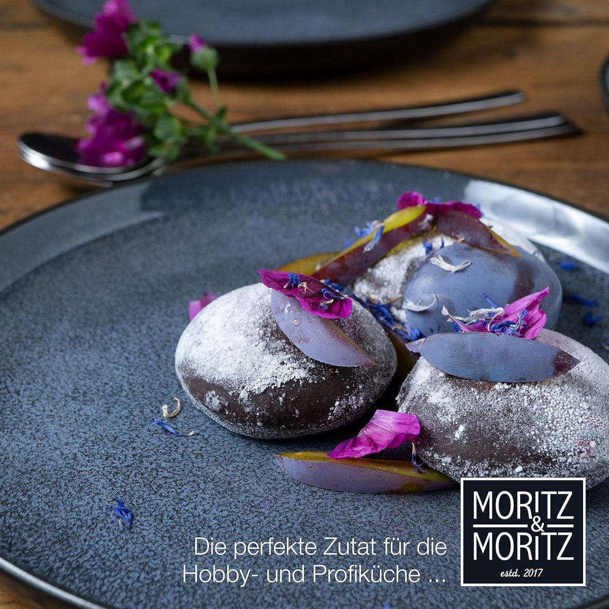 Set van 6 blauwe dessertborden voor 6 personen - porselein - vaatwasser- en magnetronbestendig