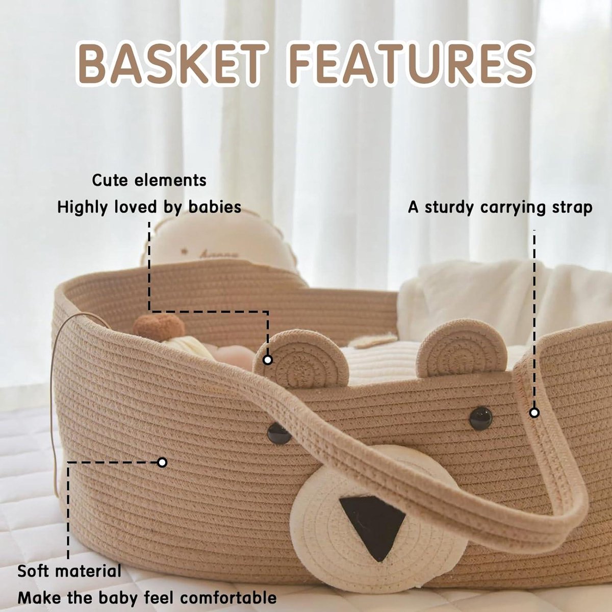 Babymand Mozes Mand Draagbare Handmand Katoenen Touw Wieg Slaapzak Buitenreizen - Baby Beddenset - Co-slaper