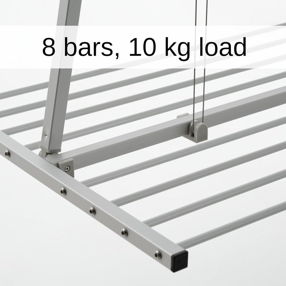 Space-saving foldable clothes drying rack for ceiling mounting - Grey 150 - Mini wall-mounted drying rack