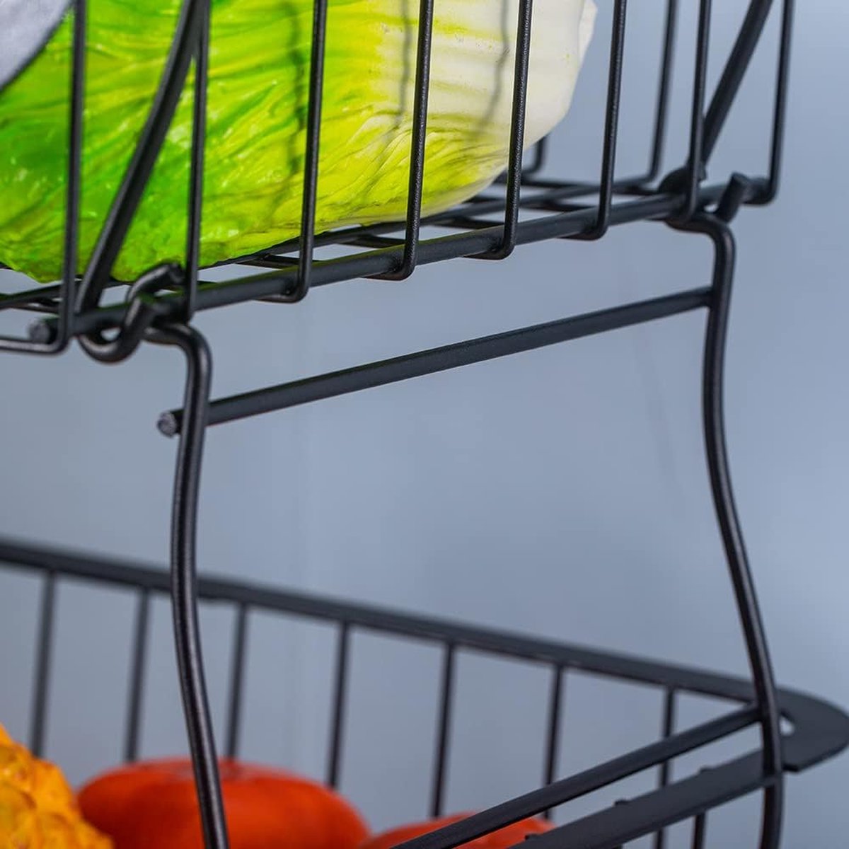 4-laags serveerwagen Keukentrolley op wielen Trolley Keuken Inbouwplank Opbergwagen Hulpprogramma Trolley Fruit- en groenterek Organisatiewagen H80 x B40 x D30 cm voor keukenkantoor