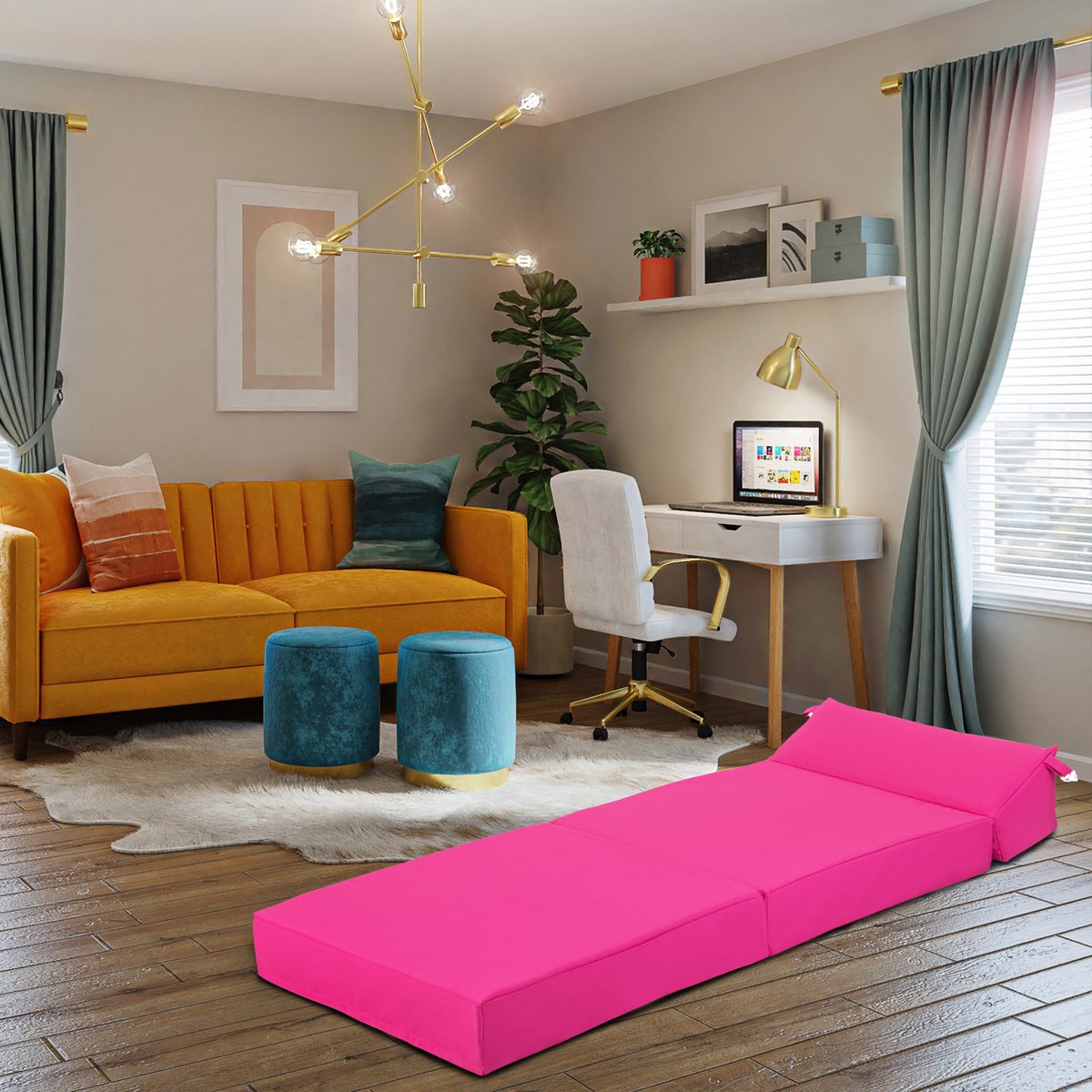Folding Matras - Slaapbank - Opvouwbare matras voor kinderen - Logeermatras Opvouwbaar - Camping Matras - Opvouwbaar Logeerbed 1 Persoons