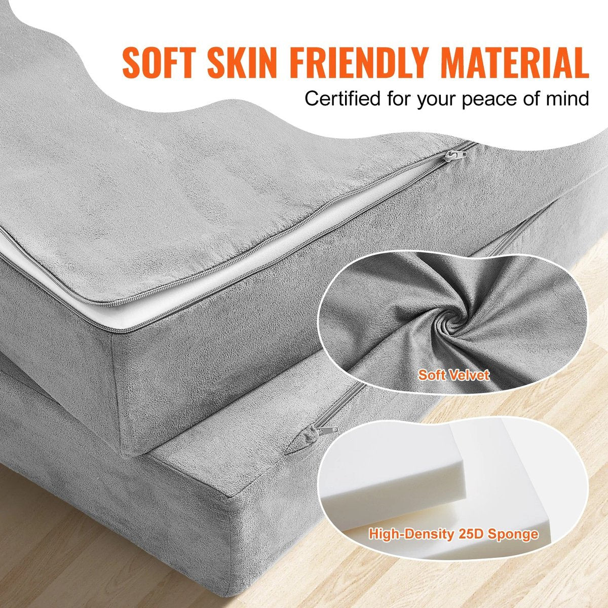 Roxana® Bank - Kinderbank - Speelbank - Foam/Sponge - Grijs - Geometrische Vormen - Play Couch Kids