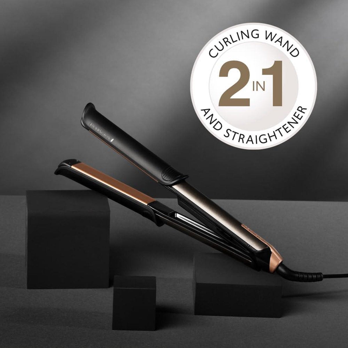 2in1 Multistyler Steil & Krul Styler - Steil/Krul Stand - Digitale Display - 150-230°C - Stijltang & Krultang