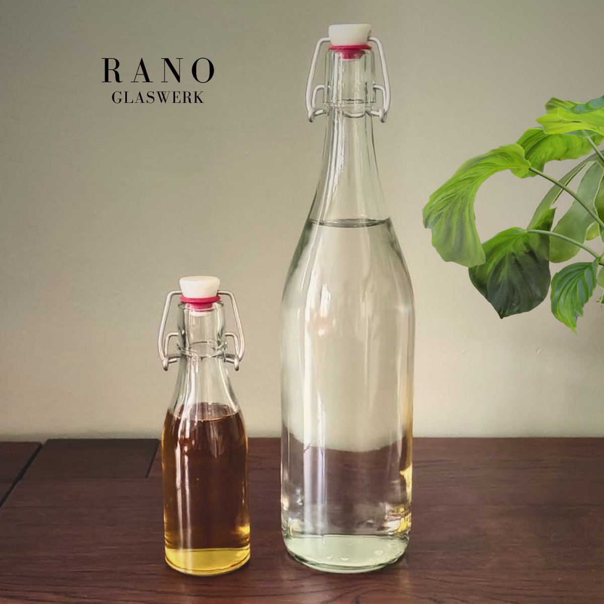 RANO - 12x beugelfles 200ml - Luchtdicht - fles met beugelsluiting / beugelflessen / weckfles / inmaakfles / sapfles / glazen flesjes met dop / decoratie