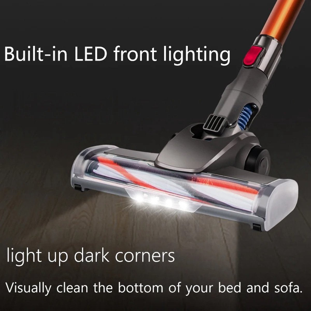 MazrekuHome® Bagless Vacuum Cleaner - Cordless Vacuum Cleaner - Powerful Suction with Dual Motor and LED Lighting