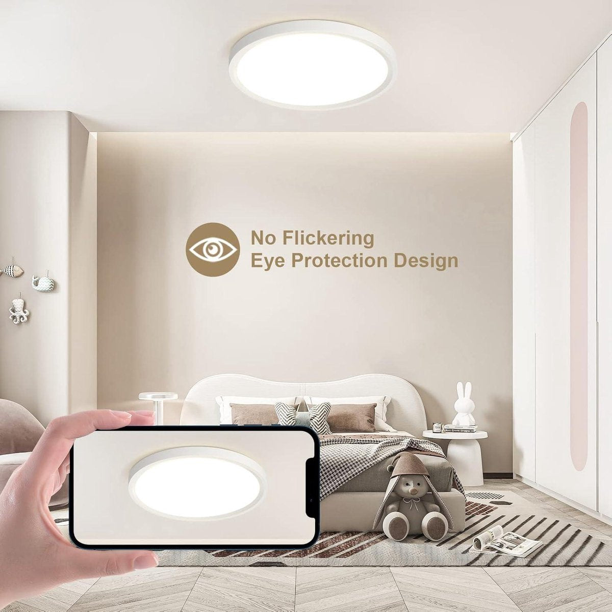 Bathroom Lamp Ceiling Waterproof Neutral White Modern Thin Round Bedroom - Kitchen - Dining Room - Balcony - Hallway - Living Room