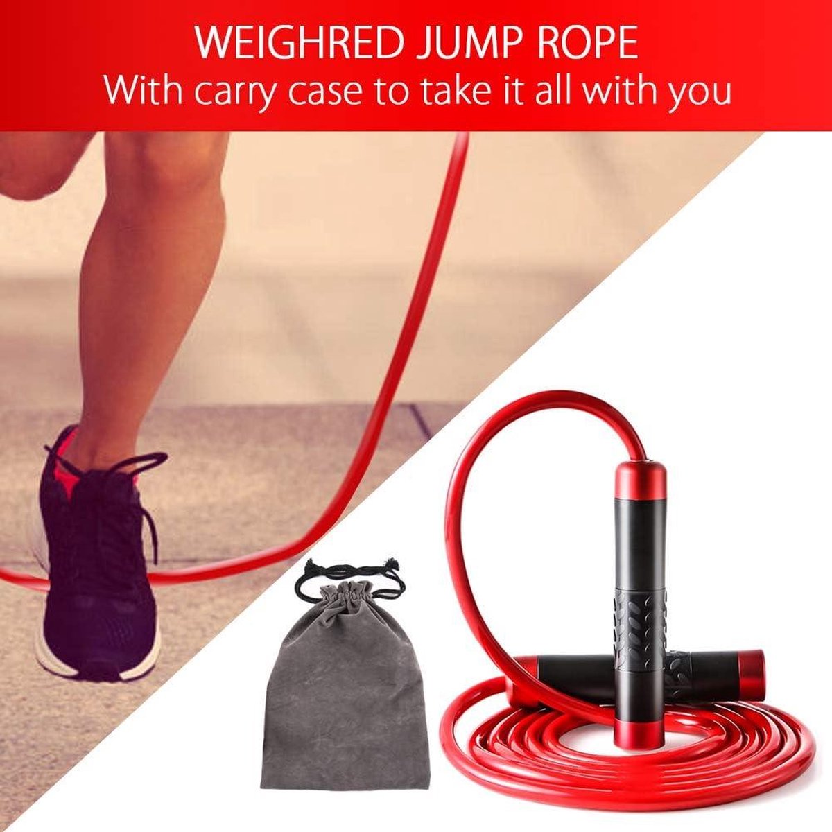 Weighted Skipping Rope - 5 kg, Heavy Jump Rope - 3 m Length Adjustable - Tangle-Free - for Adults Fitness Boxing MMA Cardio Training