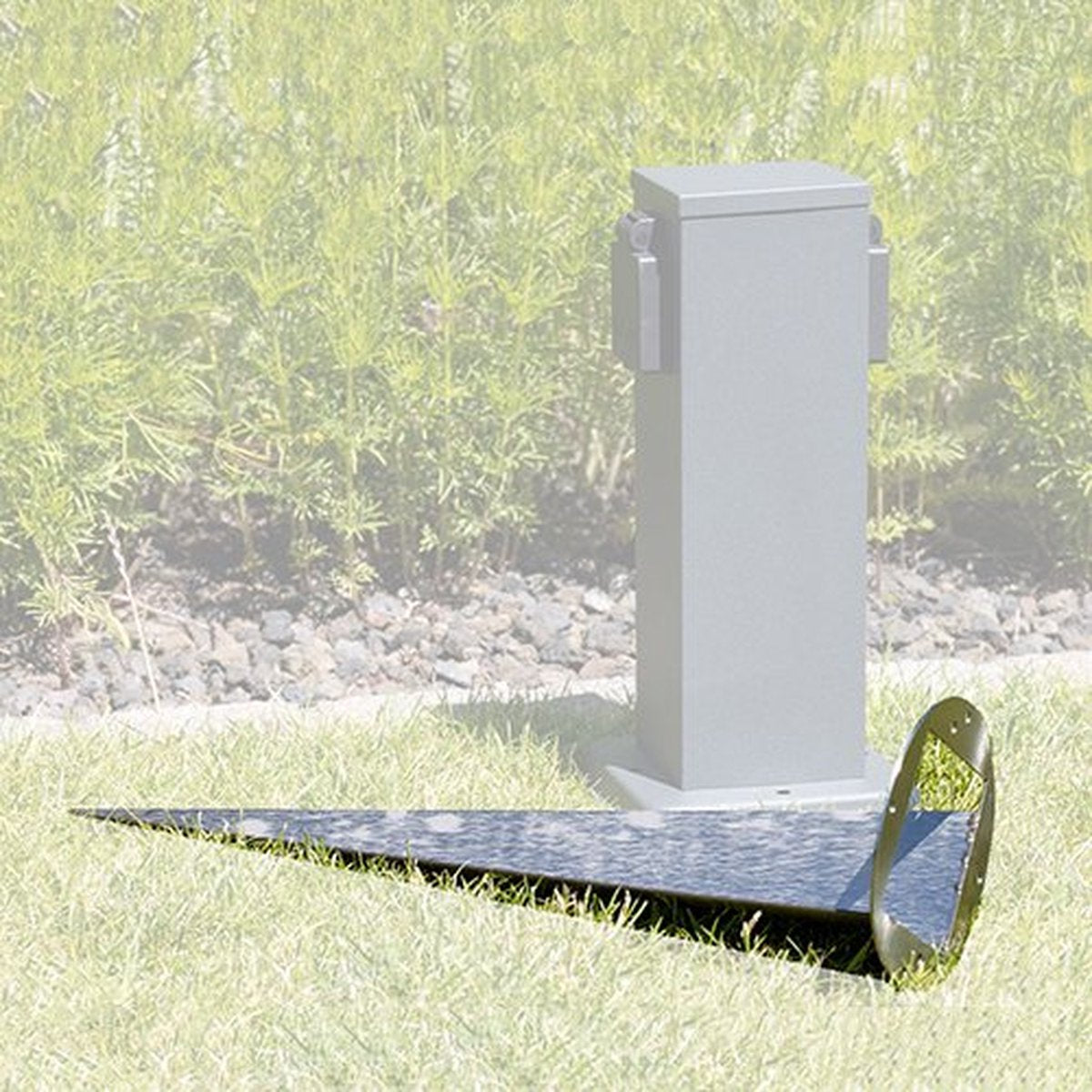 Garden pole with ground spike - Outdoor socket - 2 sides double (4x) - 47cm column - black IP44