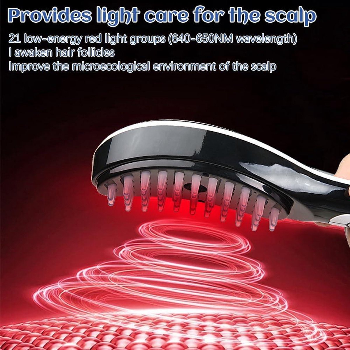Scalp Massager Therabrush 2-in-1 Electric Massage Brush - Spray Massage Comb with Red and Blue Light