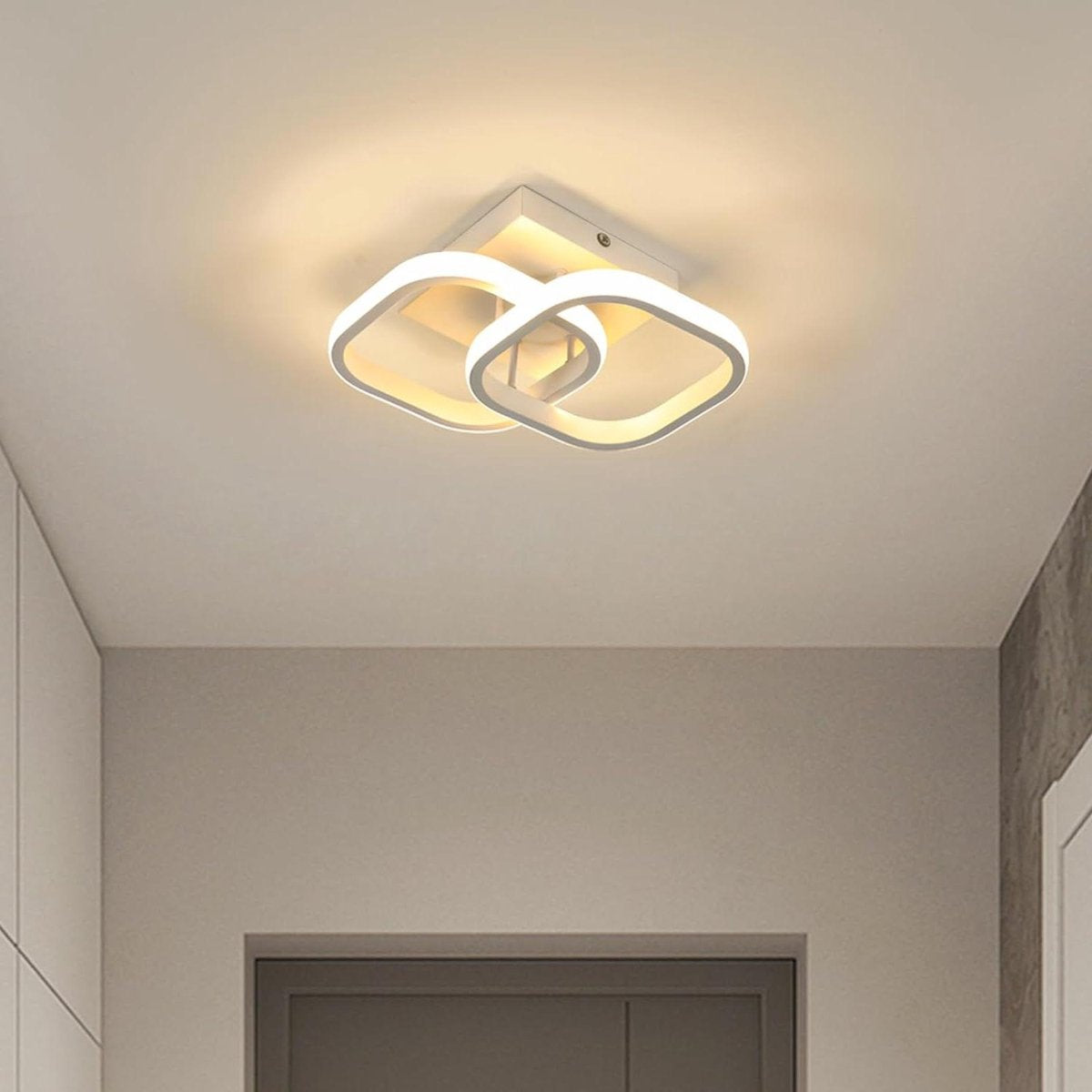 LED Plafondlamp - Wit Metaal - Bewegingssensor - Moderne Stijl - 3000K Warm Wit Licht - Slaapkamer Woonkamer Hal Keuken
