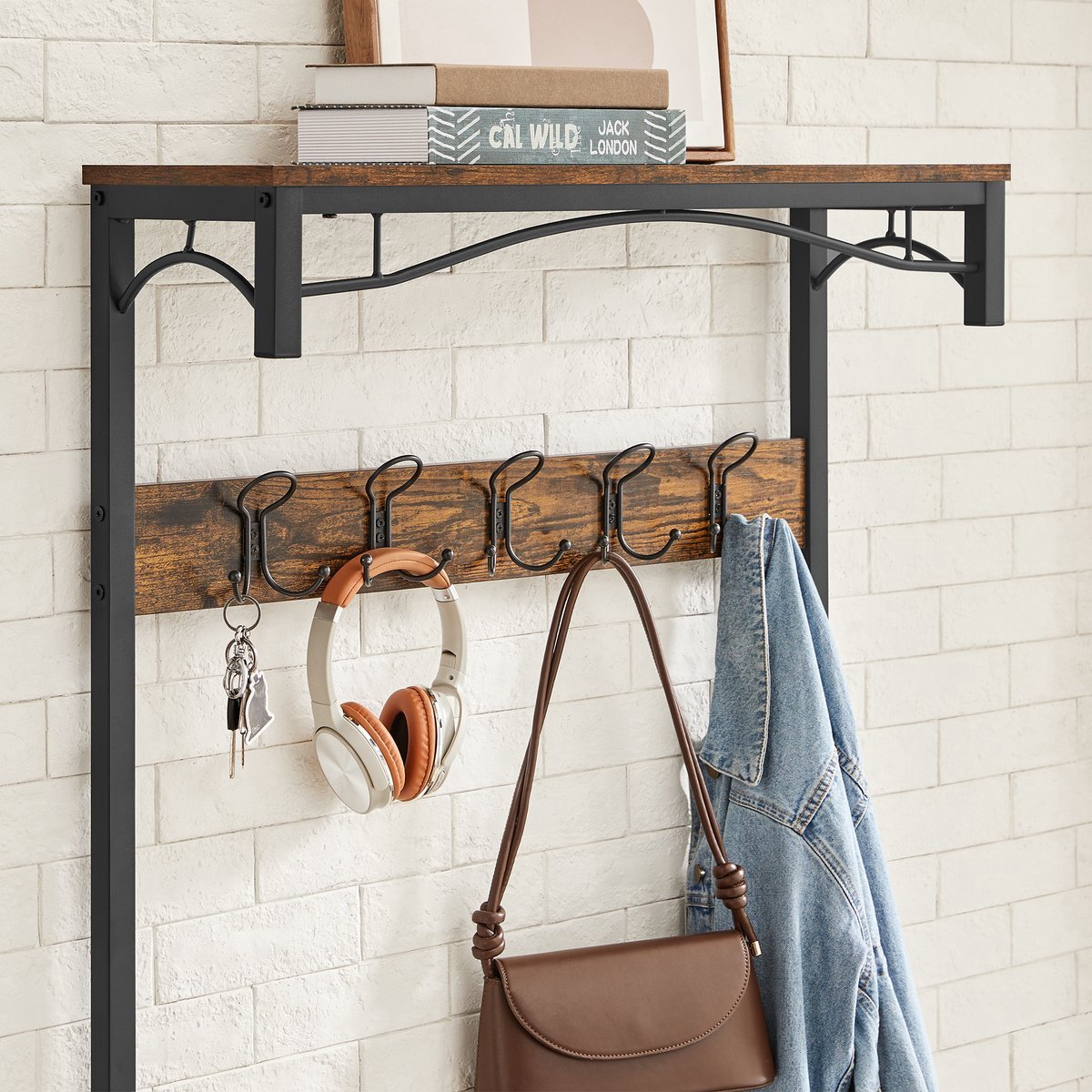 Coat Rack with Bench and Shoe Storage