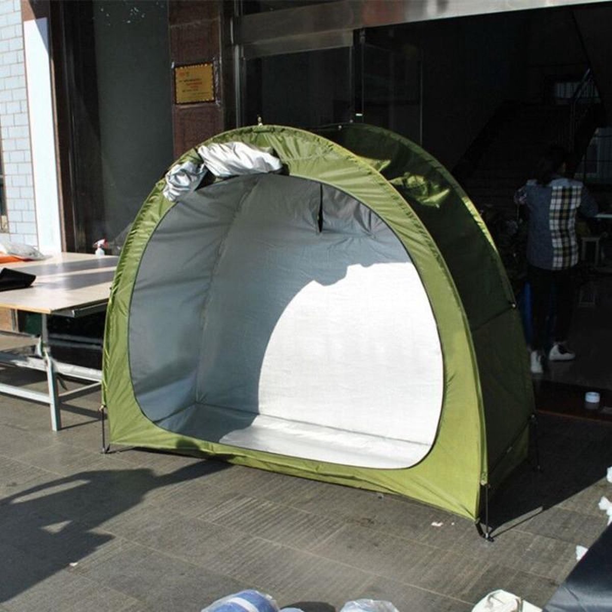 Fietstent, fietsenschuurtent, tent voor outdoor camping - groen 200*80*165CM
