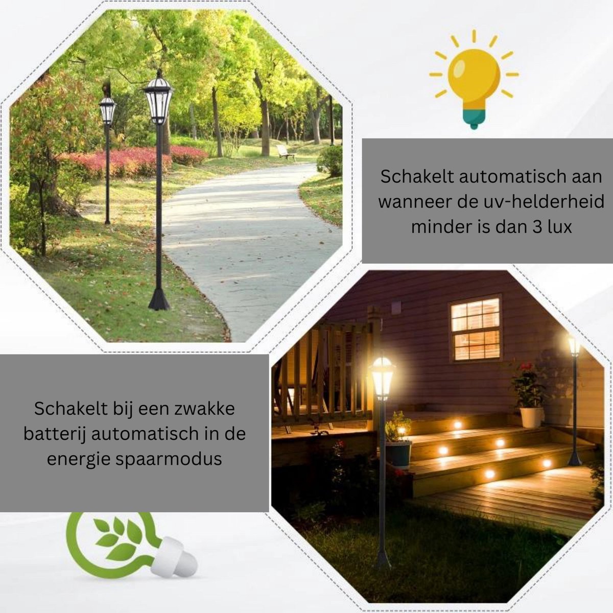 Solar garden lighting - Lantern - Garden - Garden lamp - Solar garden lighting - Ø18.5 x H129 cm