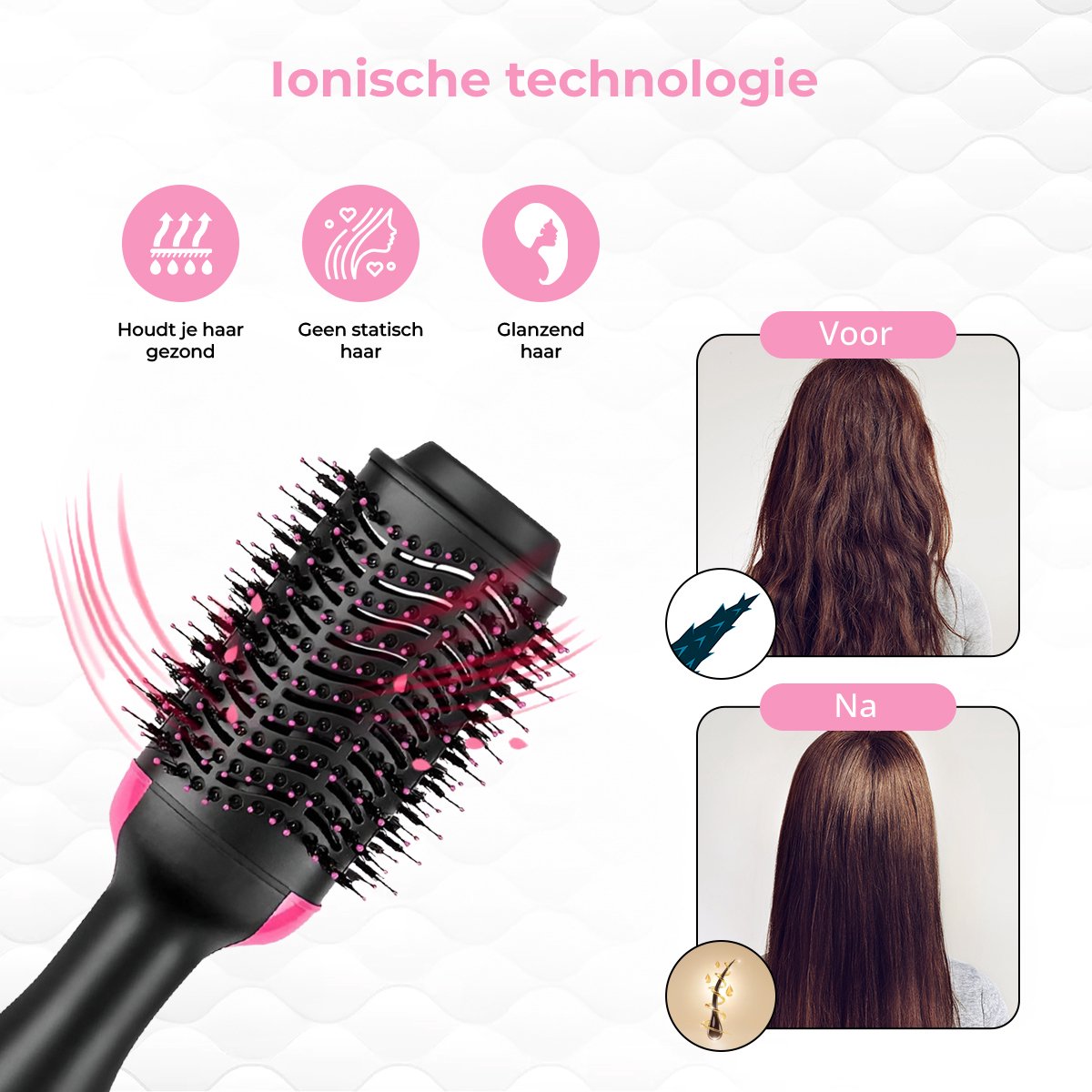 Veneux® 3-in-1 Föhnborstel - Krulborstel - Föhn - Haardroger - 3 Standen