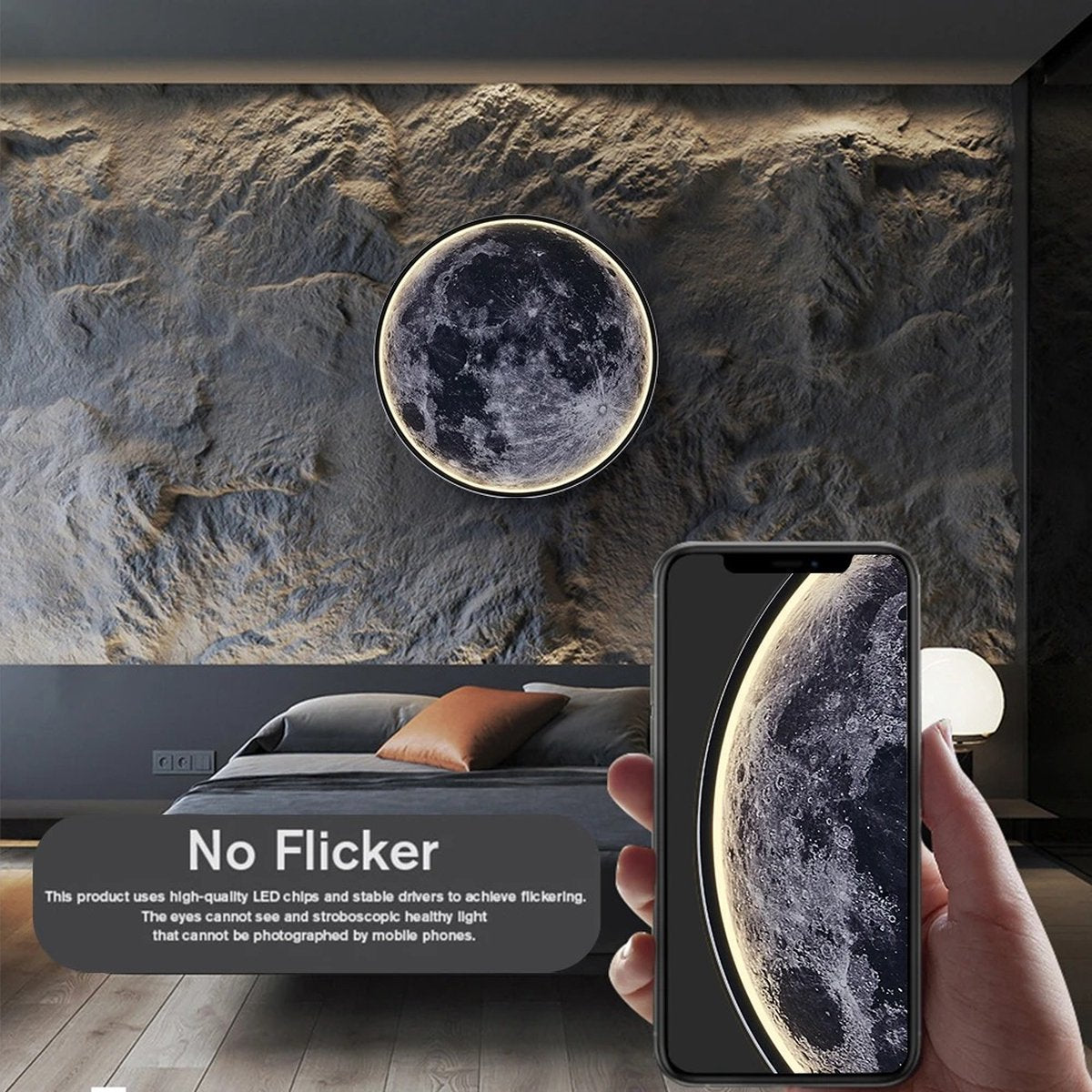 Maanlamp - Plafondlamp in Maanvorm - Moderne lamp - LED plafondlamp - 40cm - Slaapkamer - Woonkamer - Keuken - Badkamer